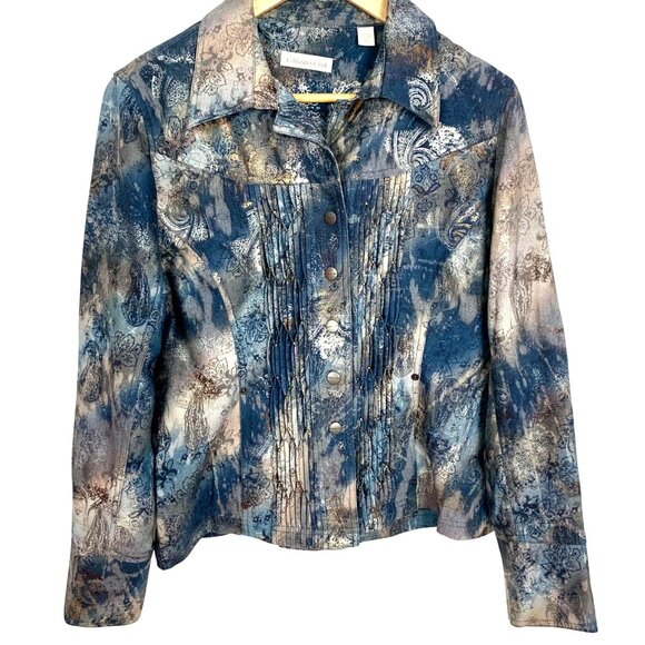 Whimsigoth Mystical Cottagegoth TieDye Jacket 10 Art To Wear Smocked Embellished - Picture 2 of 12